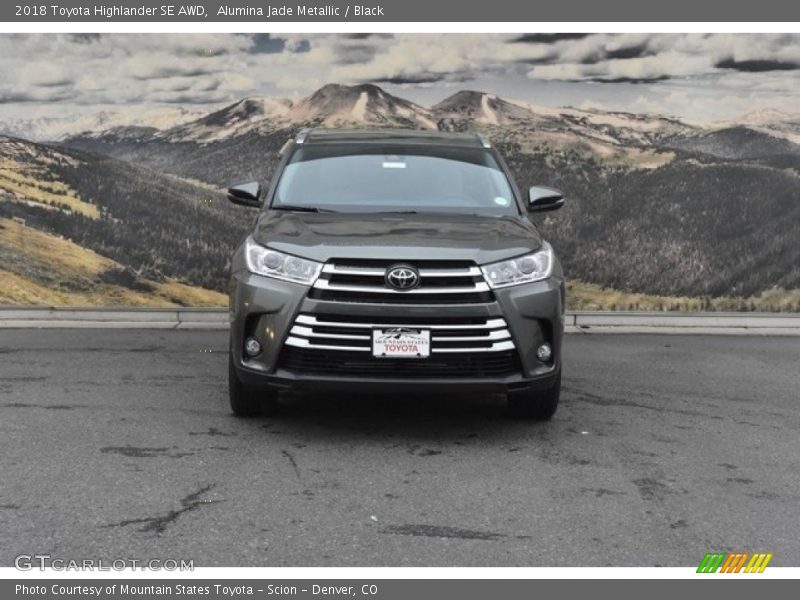 Alumina Jade Metallic / Black 2018 Toyota Highlander SE AWD