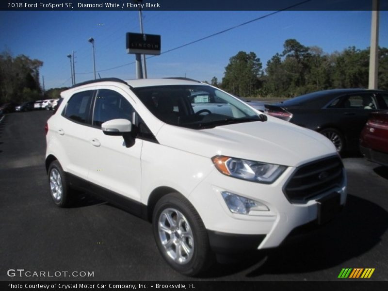 Diamond White / Ebony Black 2018 Ford EcoSport SE