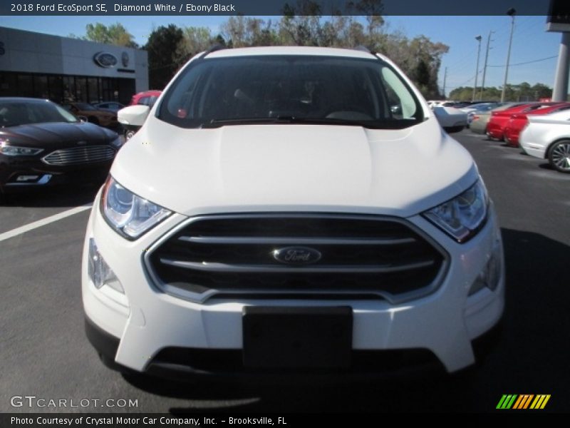 Diamond White / Ebony Black 2018 Ford EcoSport SE
