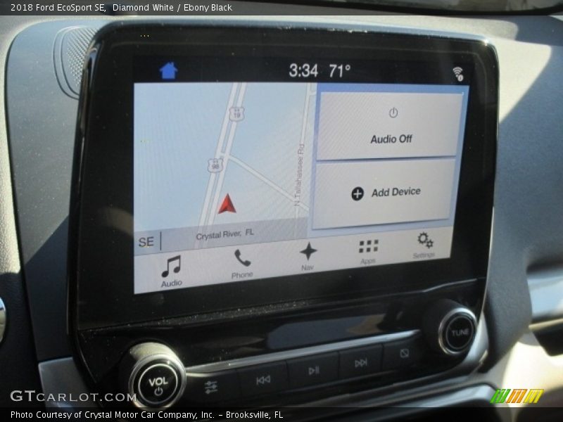 Diamond White / Ebony Black 2018 Ford EcoSport SE