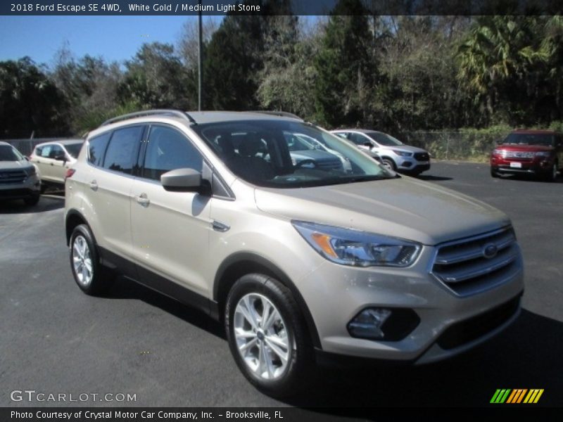 White Gold / Medium Light Stone 2018 Ford Escape SE 4WD