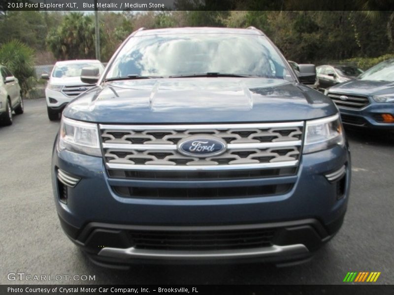 Blue Metallic / Medium Stone 2018 Ford Explorer XLT
