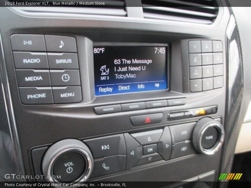 Blue Metallic / Medium Stone 2018 Ford Explorer XLT