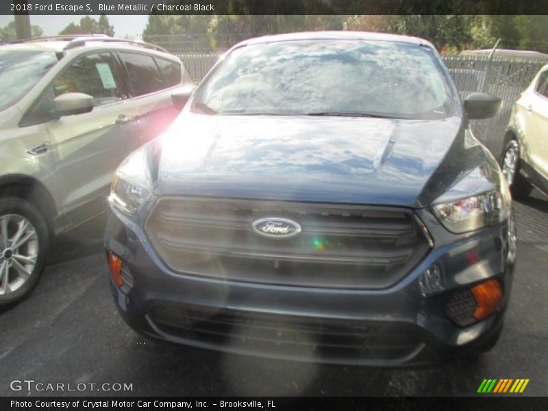 Blue Metallic / Charcoal Black 2018 Ford Escape S