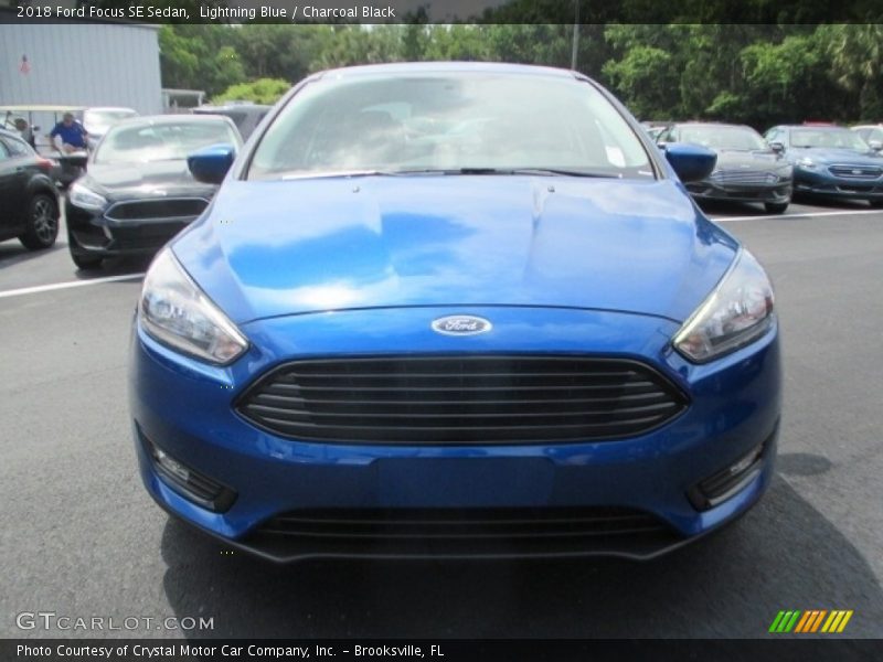 Lightning Blue / Charcoal Black 2018 Ford Focus SE Sedan