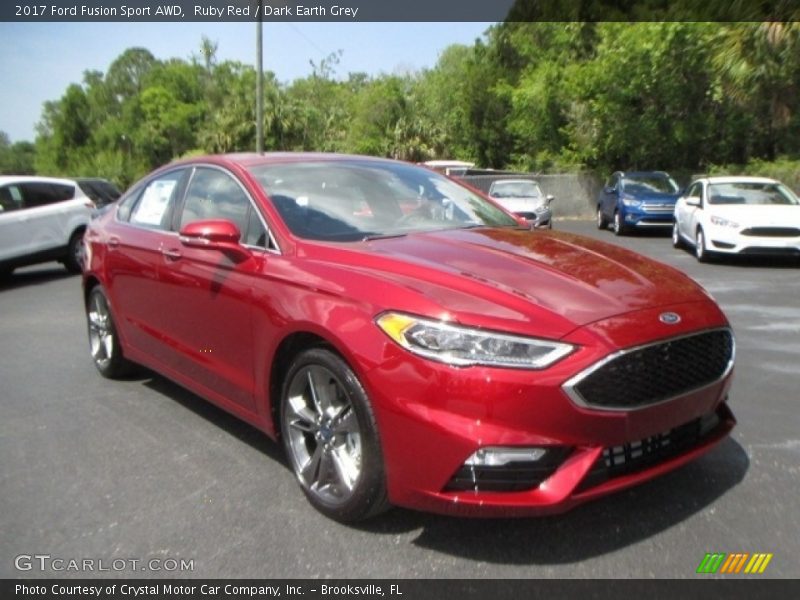 Ruby Red / Dark Earth Grey 2017 Ford Fusion Sport AWD