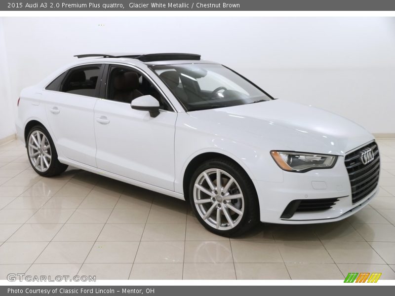 Glacier White Metallic / Chestnut Brown 2015 Audi A3 2.0 Premium Plus quattro