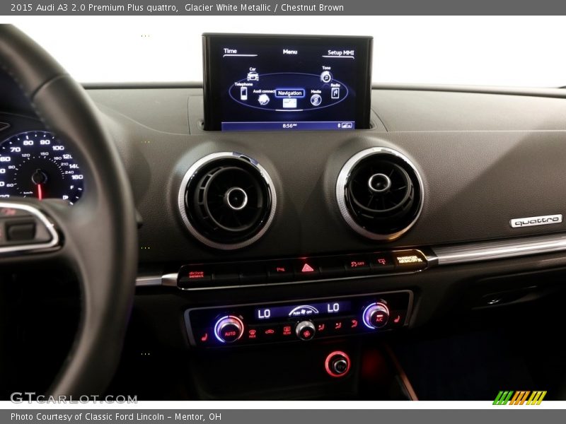 Glacier White Metallic / Chestnut Brown 2015 Audi A3 2.0 Premium Plus quattro