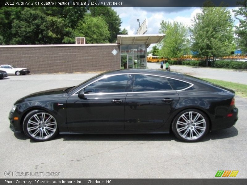 Brilliant Black / Velvet Beige 2012 Audi A7 3.0T quattro Prestige