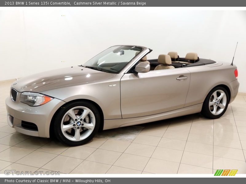 Cashmere Silver Metallic / Savanna Beige 2013 BMW 1 Series 135i Convertible