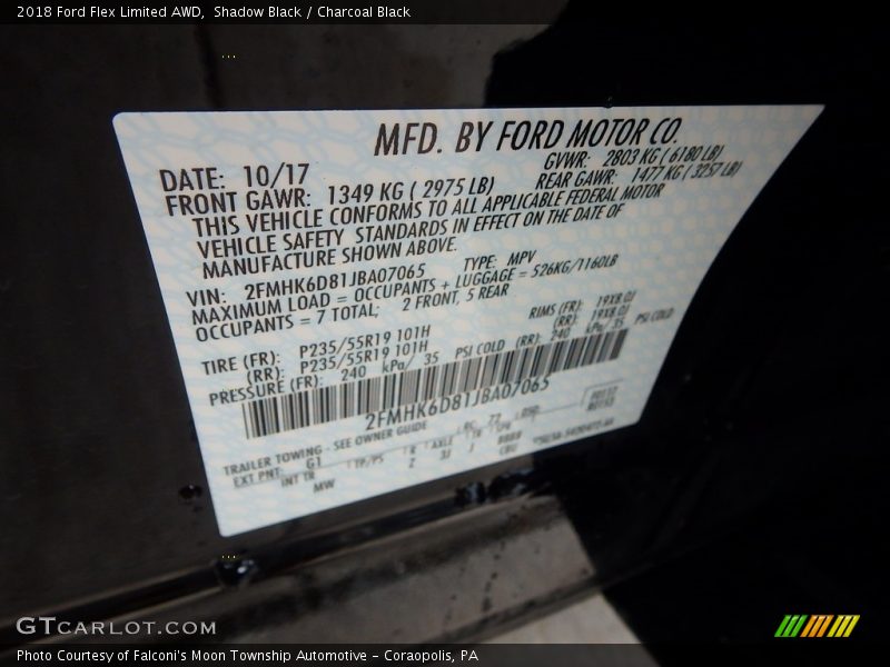 Shadow Black / Charcoal Black 2018 Ford Flex Limited AWD