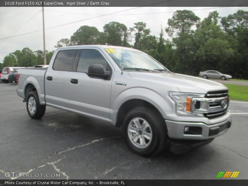 Ingot Silver / Earth Gray 2018 Ford F150 XLT SuperCrew