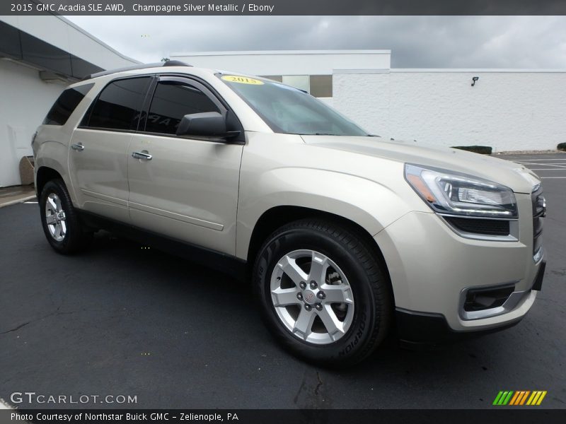 Champagne Silver Metallic / Ebony 2015 GMC Acadia SLE AWD