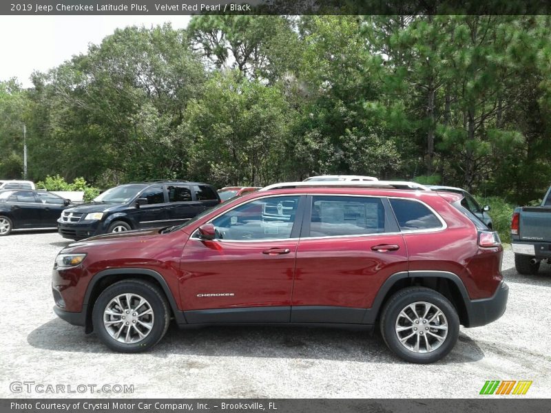 Velvet Red Pearl / Black 2019 Jeep Cherokee Latitude Plus