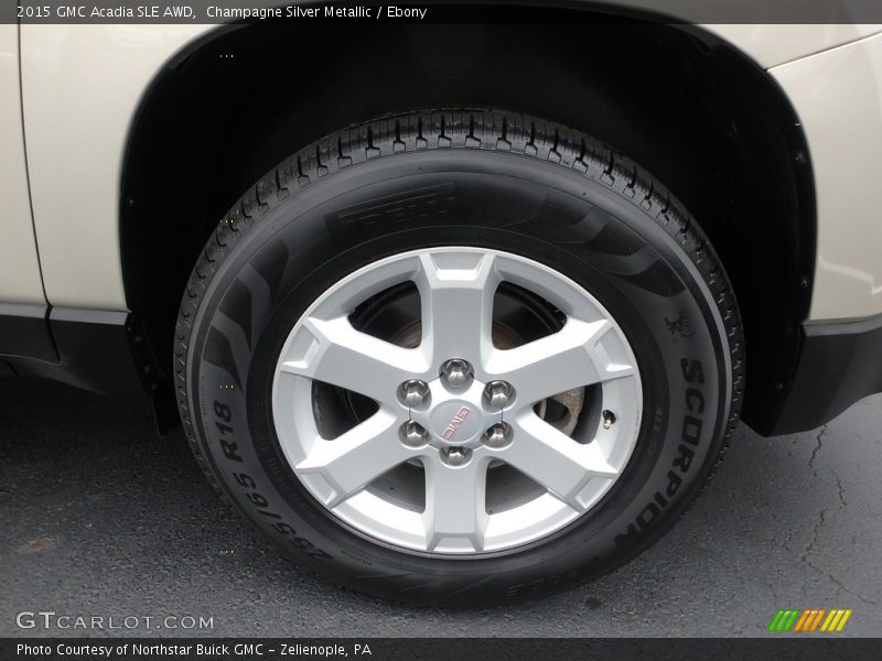 Champagne Silver Metallic / Ebony 2015 GMC Acadia SLE AWD