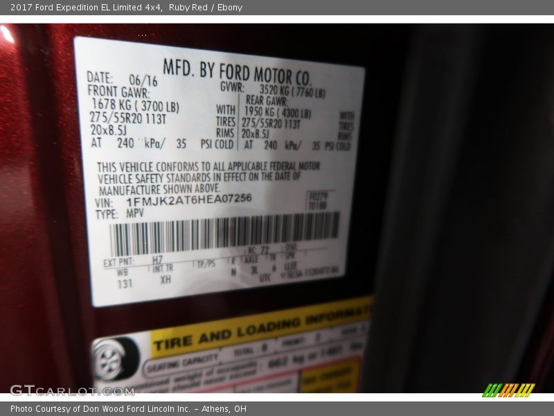 Ruby Red / Ebony 2017 Ford Expedition EL Limited 4x4