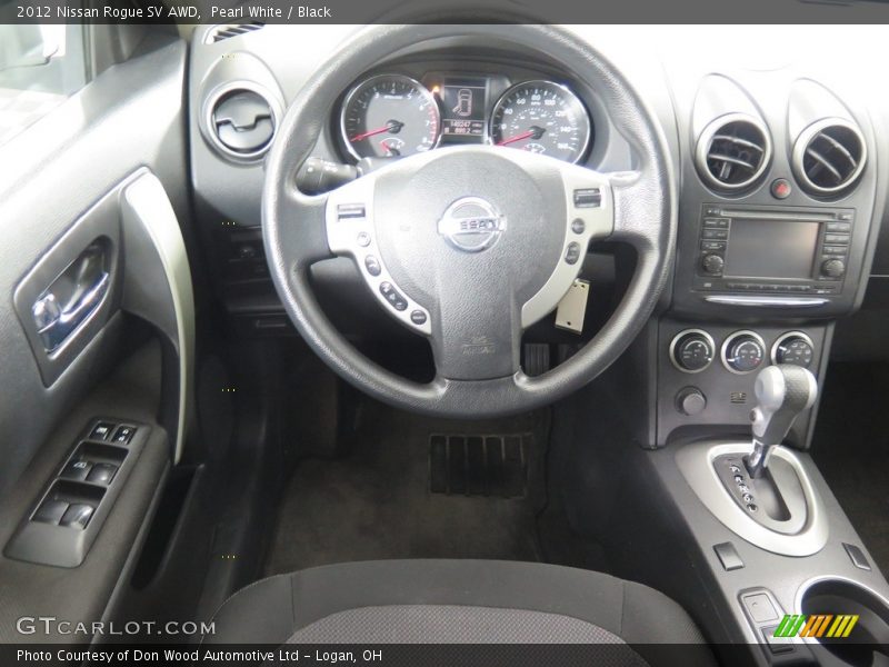 Pearl White / Black 2012 Nissan Rogue SV AWD