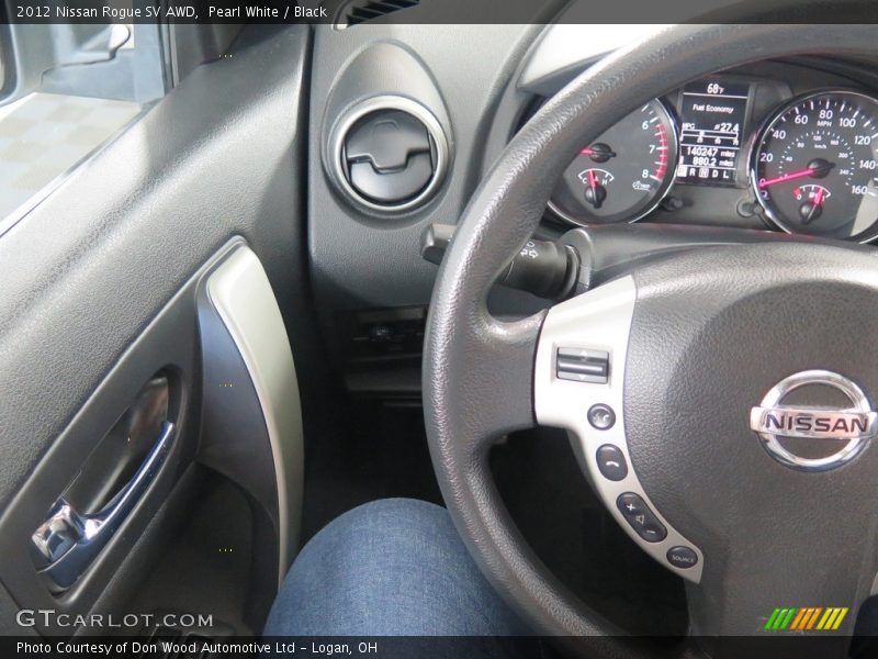 Pearl White / Black 2012 Nissan Rogue SV AWD