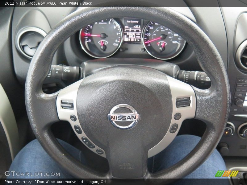Pearl White / Black 2012 Nissan Rogue SV AWD