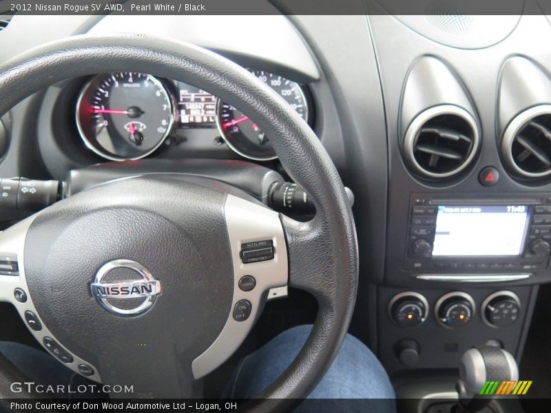 Pearl White / Black 2012 Nissan Rogue SV AWD