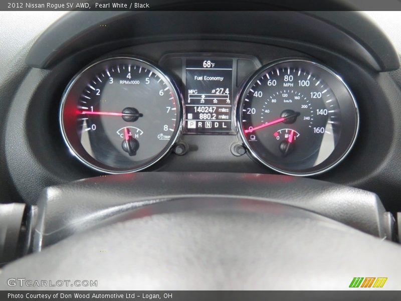 Pearl White / Black 2012 Nissan Rogue SV AWD