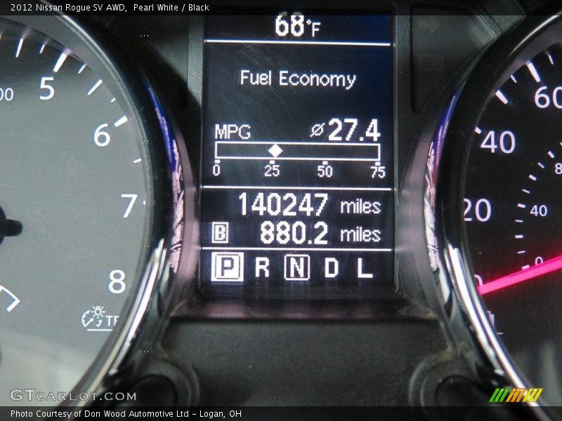 Pearl White / Black 2012 Nissan Rogue SV AWD