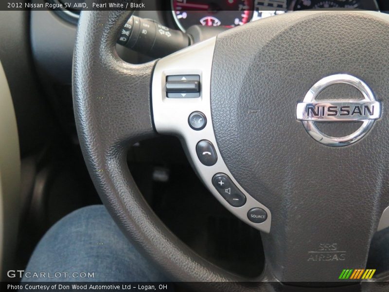 Pearl White / Black 2012 Nissan Rogue SV AWD