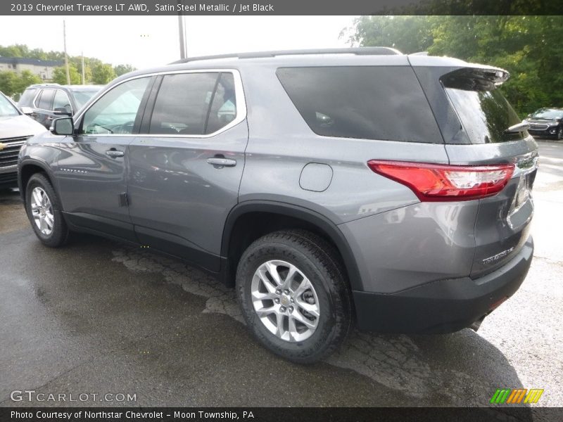 Satin Steel Metallic / Jet Black 2019 Chevrolet Traverse LT AWD