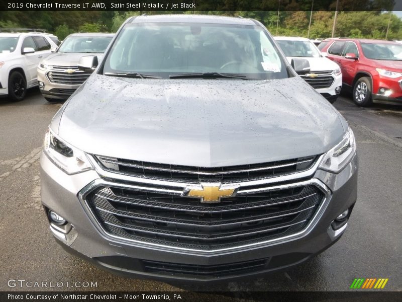 Satin Steel Metallic / Jet Black 2019 Chevrolet Traverse LT AWD