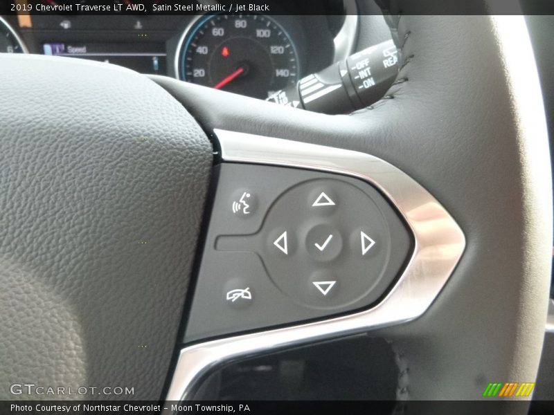 Satin Steel Metallic / Jet Black 2019 Chevrolet Traverse LT AWD
