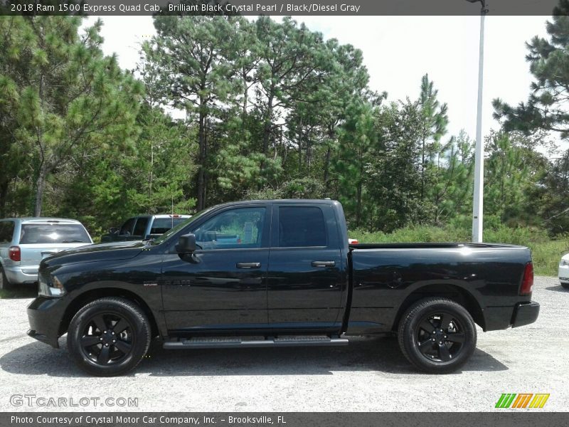 Brilliant Black Crystal Pearl / Black/Diesel Gray 2018 Ram 1500 Express Quad Cab