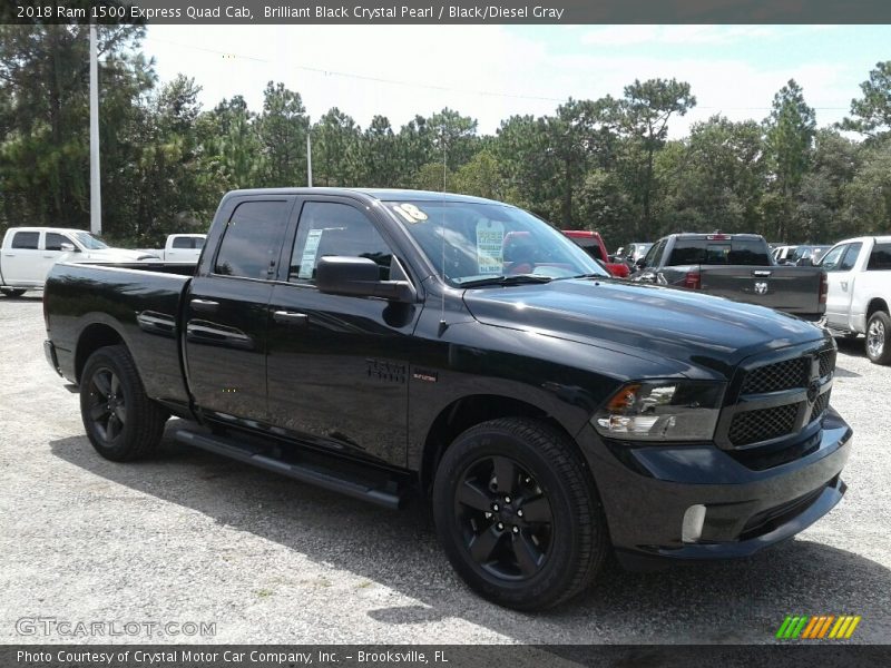 Brilliant Black Crystal Pearl / Black/Diesel Gray 2018 Ram 1500 Express Quad Cab