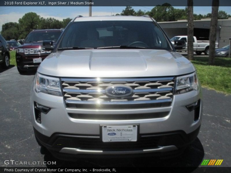 Ingot Silver / Medium Stone 2018 Ford Explorer XLT