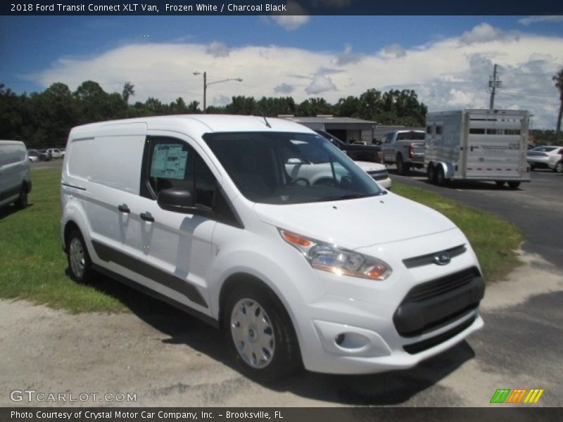 Frozen White / Charcoal Black 2018 Ford Transit Connect XLT Van