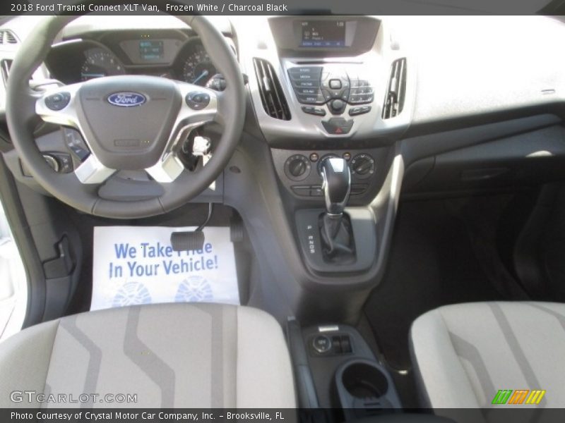 Frozen White / Charcoal Black 2018 Ford Transit Connect XLT Van