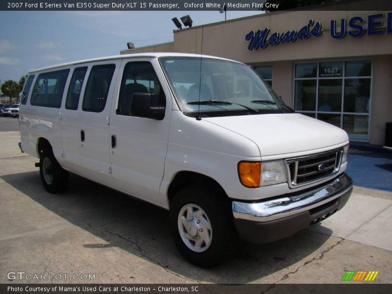 Oxford White / Medium Flint Grey 2007 Ford E Series Van E350 Super Duty XLT 15 Passenger