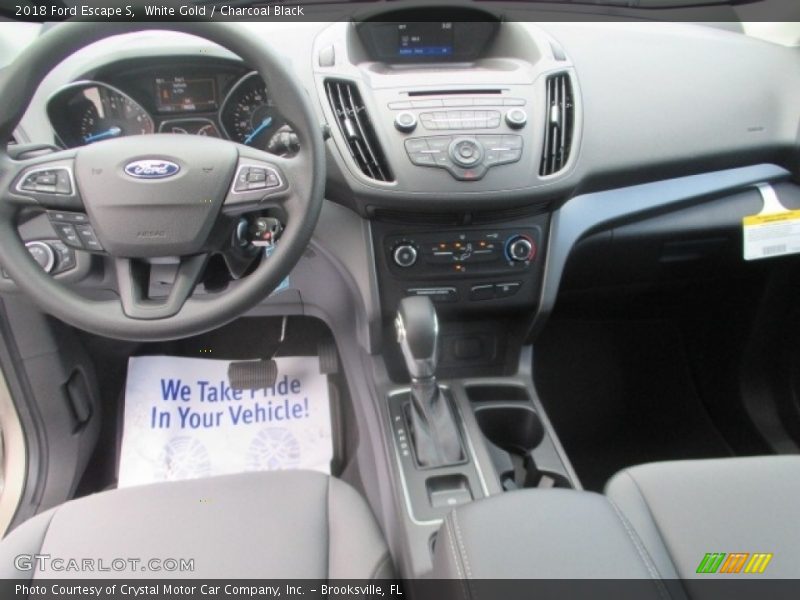 White Gold / Charcoal Black 2018 Ford Escape S