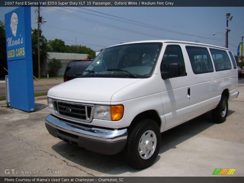 Oxford White / Medium Flint Grey 2007 Ford E Series Van E350 Super Duty XLT 15 Passenger