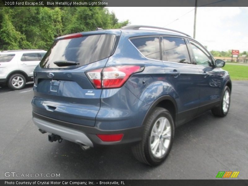 Blue Metallic / Medium Light Stone 2018 Ford Escape SE