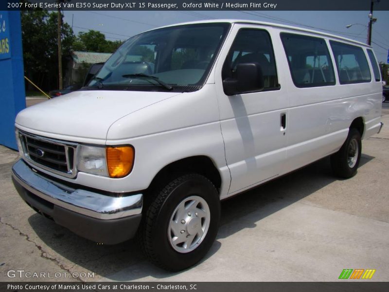Oxford White / Medium Flint Grey 2007 Ford E Series Van E350 Super Duty XLT 15 Passenger