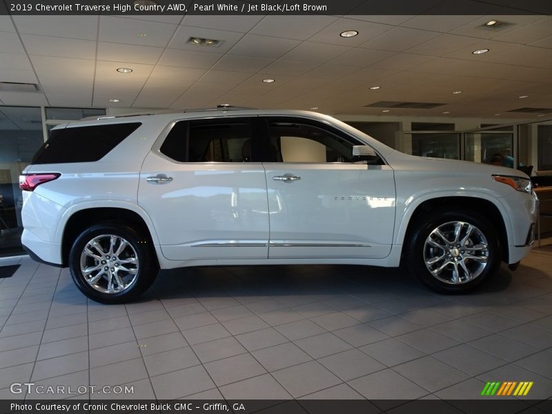 Pearl White / Jet Black/Loft Brown 2019 Chevrolet Traverse High Country AWD