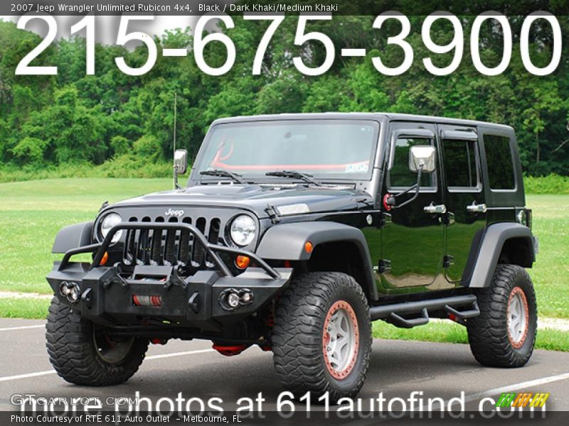 Black / Dark Khaki/Medium Khaki 2007 Jeep Wrangler Unlimited Rubicon 4x4