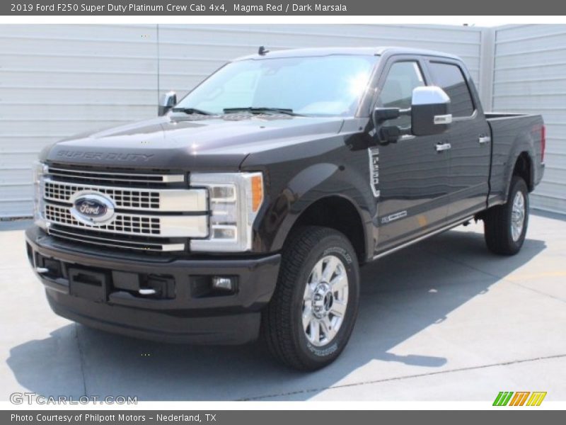 Front 3/4 View of 2019 F250 Super Duty Platinum Crew Cab 4x4