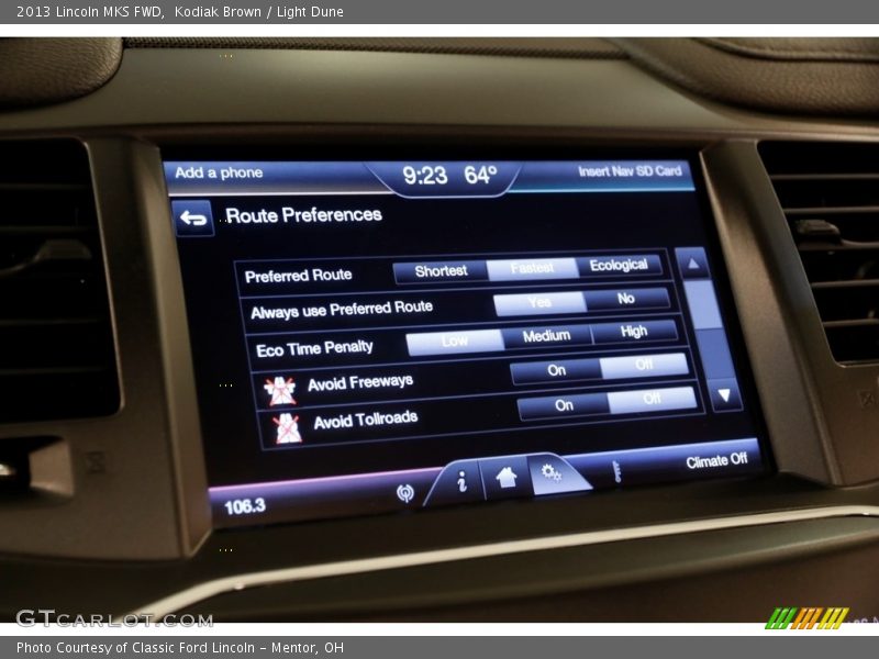 Kodiak Brown / Light Dune 2013 Lincoln MKS FWD