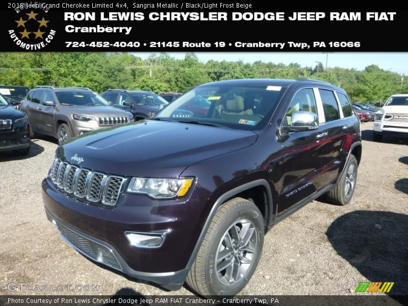 Sangria Metallic / Black/Light Frost Beige 2018 Jeep Grand Cherokee Limited 4x4