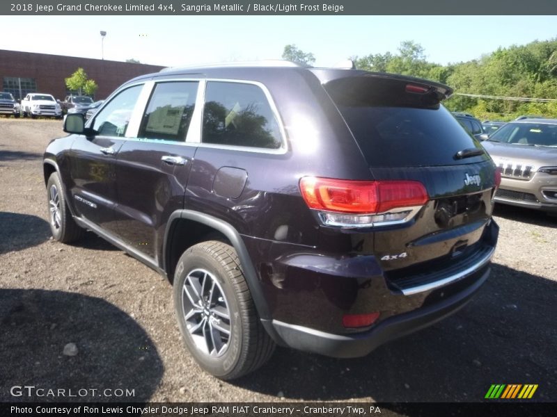 Sangria Metallic / Black/Light Frost Beige 2018 Jeep Grand Cherokee Limited 4x4