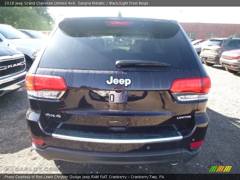 Sangria Metallic / Black/Light Frost Beige 2018 Jeep Grand Cherokee Limited 4x4