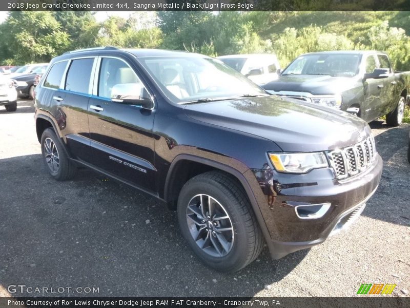 Sangria Metallic / Black/Light Frost Beige 2018 Jeep Grand Cherokee Limited 4x4