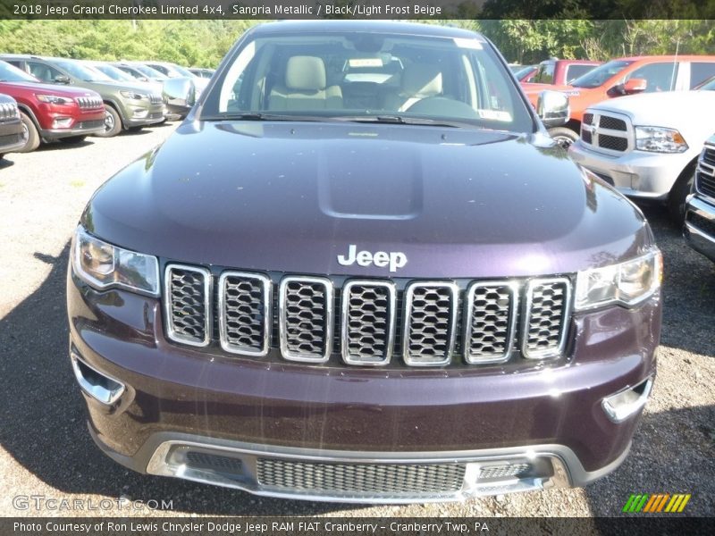 Sangria Metallic / Black/Light Frost Beige 2018 Jeep Grand Cherokee Limited 4x4