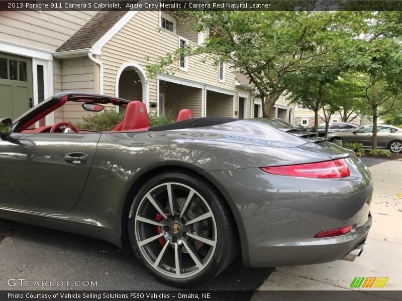 Agate Grey Metallic / Carrera Red Natural Leather 2013 Porsche 911 Carrera S Cabriolet